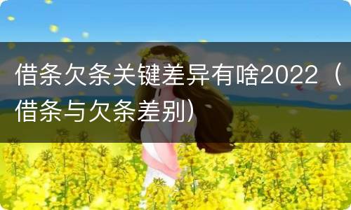 借条欠条关键差异有啥2022（借条与欠条差别）