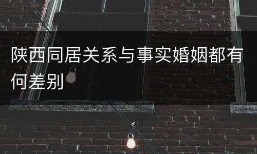 陕西同居关系与事实婚姻都有何差别