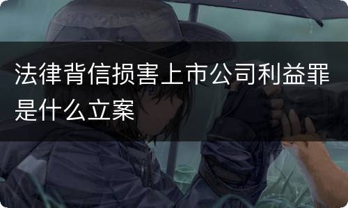 法律背信损害上市公司利益罪是什么立案