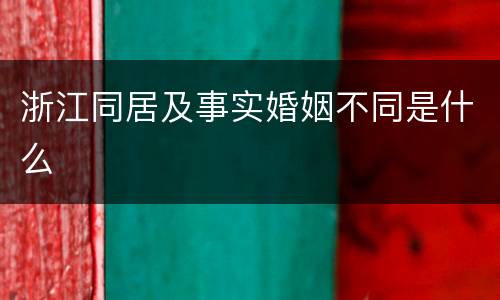 浙江同居及事实婚姻不同是什么
