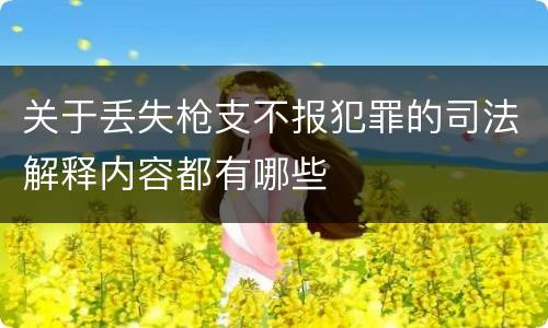 关于丢失枪支不报犯罪的司法解释内容都有哪些