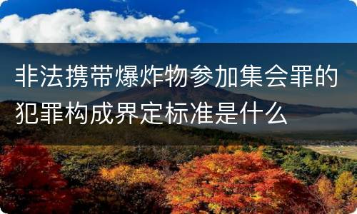 非法携带爆炸物参加集会罪的犯罪构成界定标准是什么