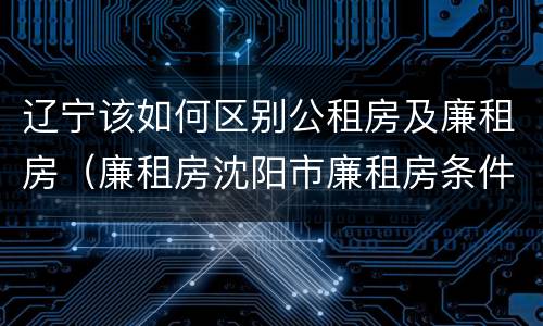 辽宁该如何区别公租房及廉租房（廉租房沈阳市廉租房条件）