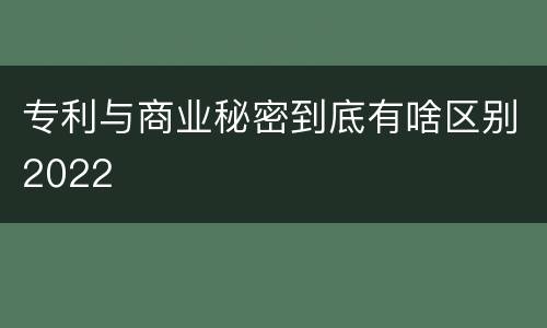 专利与商业秘密到底有啥区别2022
