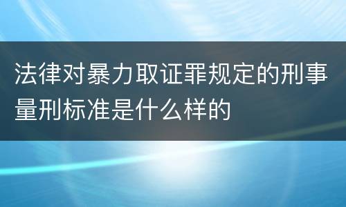 法律对暴力取证罪规定的刑事量刑标准是什么样的