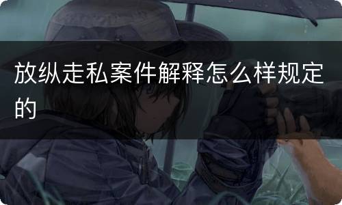 放纵走私案件解释怎么样规定的