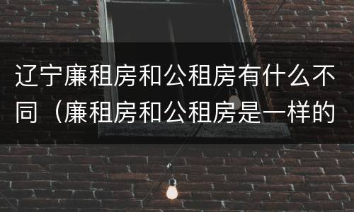 辽宁廉租房和公租房有什么不同（廉租房和公租房是一样的吗）