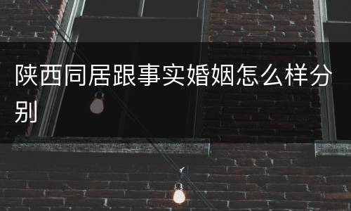 陕西同居跟事实婚姻怎么样分别