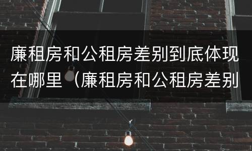廉租房和公租房差别到底体现在哪里（廉租房和公租房差别到底体现在哪里了）