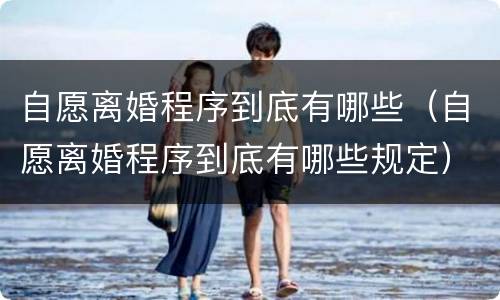 自愿离婚程序到底有哪些（自愿离婚程序到底有哪些规定）