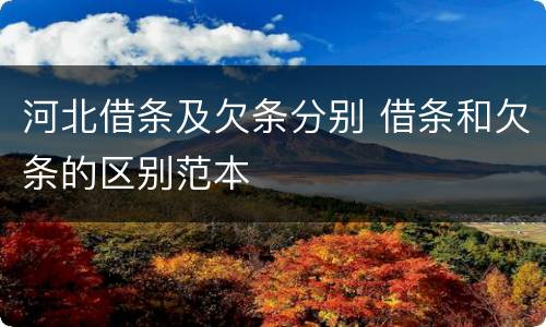河北借条及欠条分别 借条和欠条的区别范本