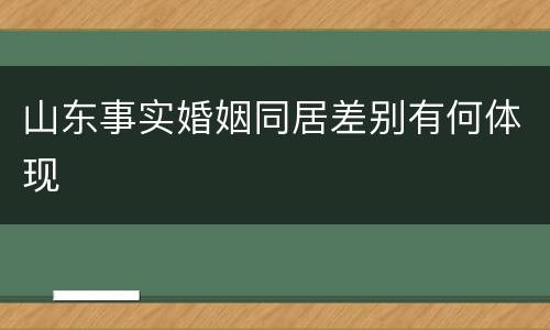 山东事实婚姻同居差别有何体现