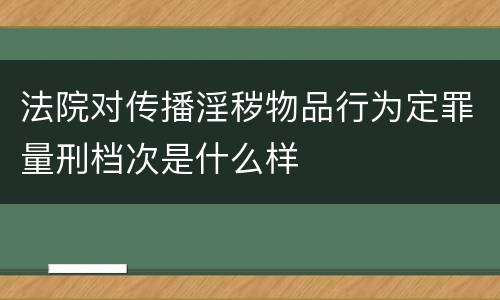 法院对传播淫秽物品行为定罪量刑档次是什么样