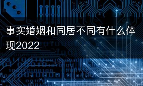 事实婚姻和同居不同有什么体现2022