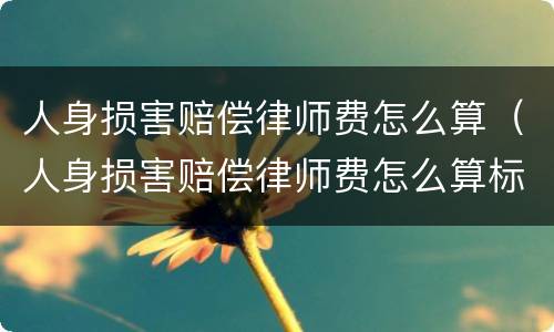 人身损害赔偿律师费怎么算（人身损害赔偿律师费怎么算标准）