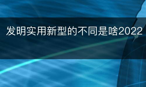 发明实用新型的不同是啥2022