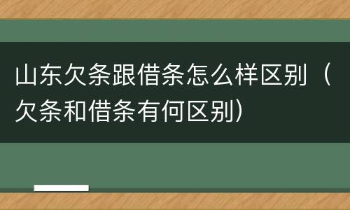 山东欠条跟借条怎么样区别（欠条和借条有何区别）