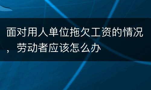 面对用人单位拖欠工资的情况，劳动者应该怎么办