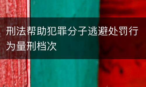 刑法帮助犯罪分子逃避处罚行为量刑档次