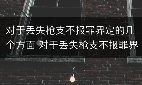 对于丢失枪支不报罪界定的几个方面 对于丢失枪支不报罪界定的几个方面是什么