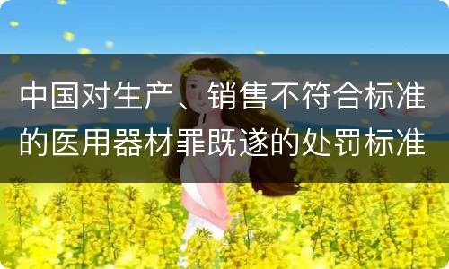 中国对生产、销售不符合标准的医用器材罪既遂的处罚标准