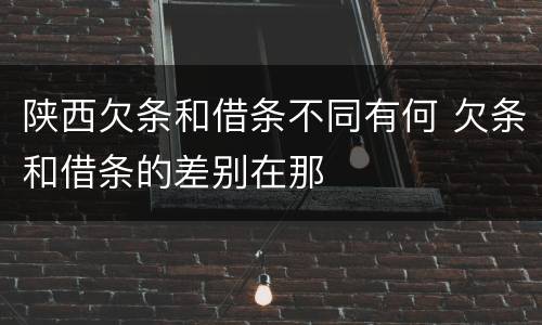 陕西欠条和借条不同有何 欠条和借条的差别在那