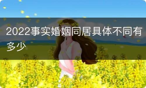 2022事实婚姻同居具体不同有多少