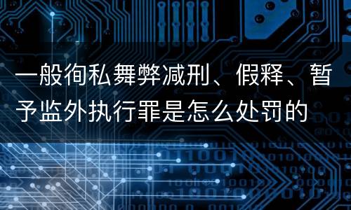 一般徇私舞弊减刑、假释、暂予监外执行罪是怎么处罚的