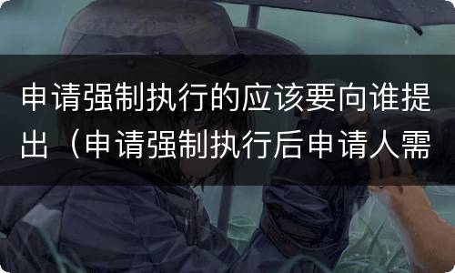 申请强制执行的应该要向谁提出（申请强制执行后申请人需要做什么）