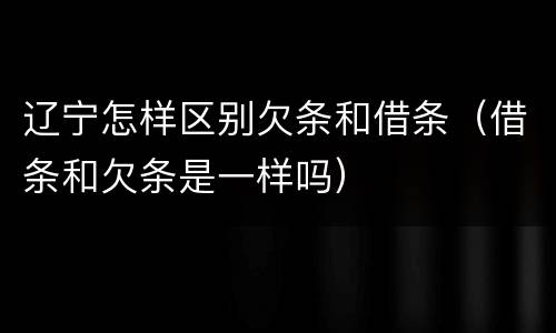 辽宁怎样区别欠条和借条（借条和欠条是一样吗）