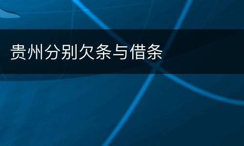 贵州分别欠条与借条