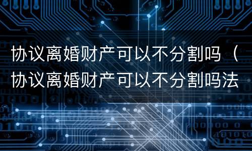 协议离婚财产可以不分割吗（协议离婚财产可以不分割吗法律规定）