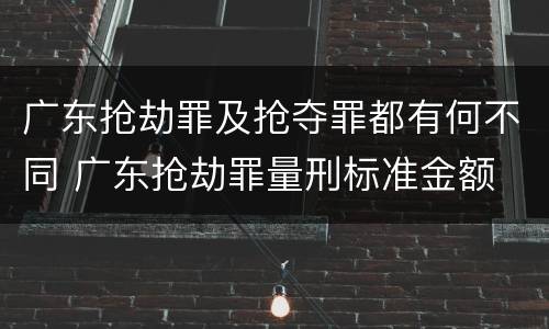 广东抢劫罪及抢夺罪都有何不同 广东抢劫罪量刑标准金额