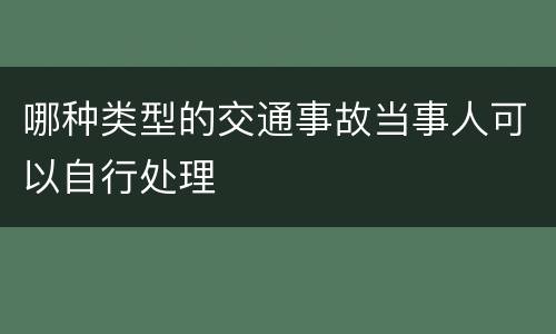 哪种类型的交通事故当事人可以自行处理
