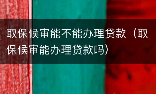 取保候审能不能办理贷款（取保候审能办理贷款吗）