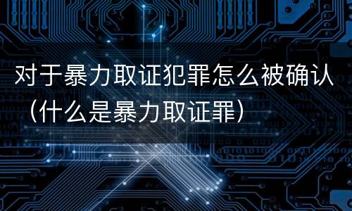 对于暴力取证犯罪怎么被确认（什么是暴力取证罪）