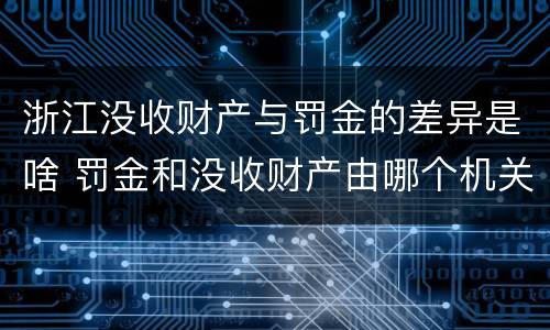 浙江没收财产与罚金的差异是啥 罚金和没收财产由哪个机关执行