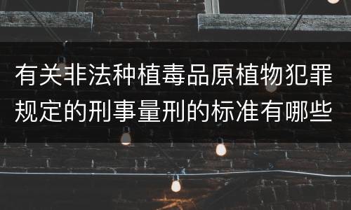 有关非法种植毒品原植物犯罪规定的刑事量刑的标准有哪些