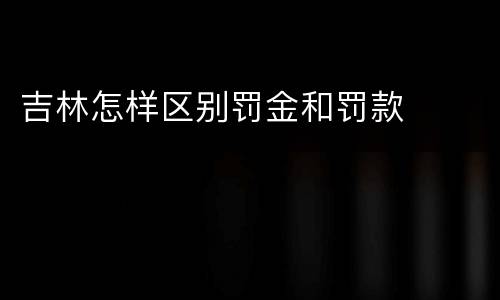 吉林怎样区别罚金和罚款