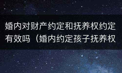 婚内对财产约定和抚养权约定有效吗（婚内约定孩子抚养权有效吗）
