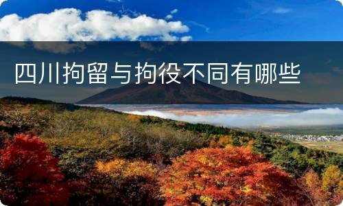 四川拘留与拘役不同有哪些
