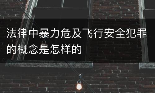 法律中暴力危及飞行安全犯罪的概念是怎样的