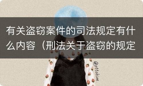 有关盗窃案件的司法规定有什么内容（刑法关于盗窃的规定）