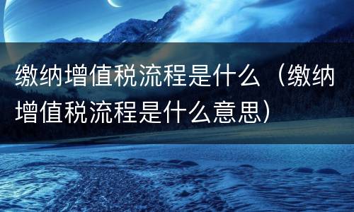 缴纳增值税流程是什么（缴纳增值税流程是什么意思）