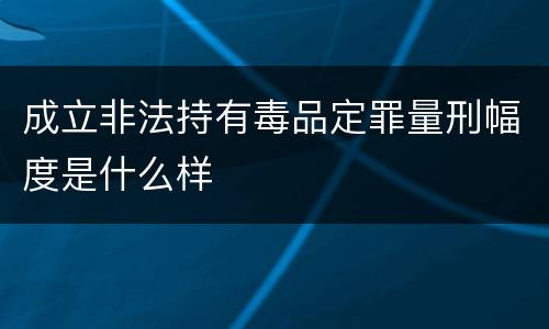 成立非法持有毒品定罪量刑幅度是什么样