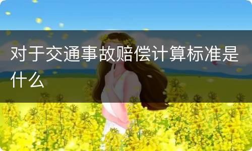 对于交通事故赔偿计算标准是什么