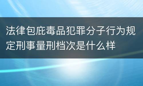 法律包庇毒品犯罪分子行为规定刑事量刑档次是什么样