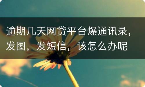 逾期几天网贷平台爆通讯录，发图，发短信，该怎么办呢