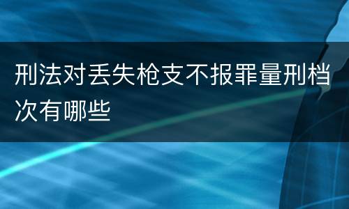 刑法对丢失枪支不报罪量刑档次有哪些