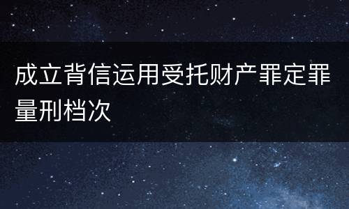 成立背信运用受托财产罪定罪量刑档次